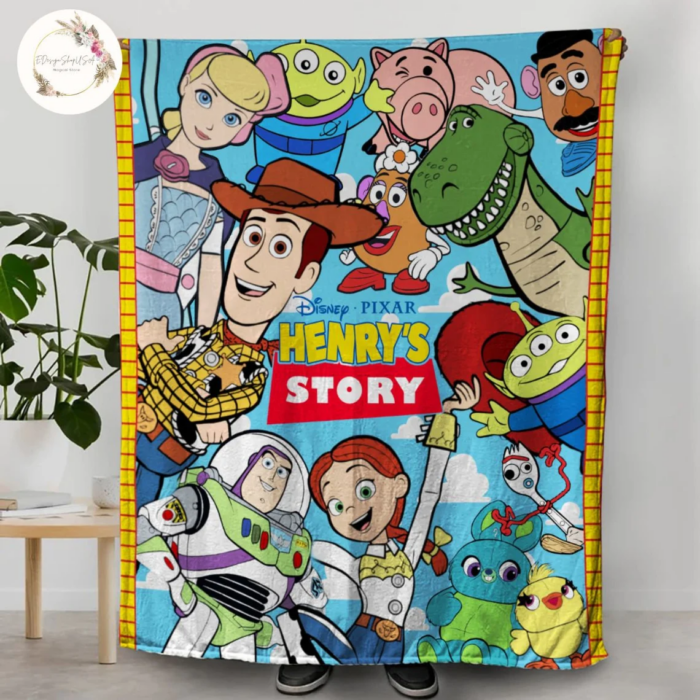 Personalized Disneyland Pixar Toy Story Blanket, Custom Name Baby Girl Boy Blanket, Toy Story Birthday Gift, Birthday Boy, Birthday Girl - Image 4