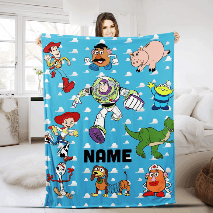 Personalized Disneyland Pixar Toy Story Blanket, Custom Name Baby Girl Boy Blanket, Toy Story Birthday Gift, Birthday Boy, Birthday Girl - Image 6