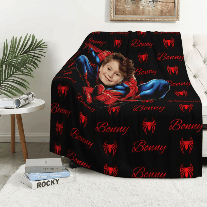 Custom Name Blanket, Kids Superhero Blanket, Personalized Kids Blanket, Custom Cartoon Blanket, Personalized Picture Blanket, Gifts For Boys - Image 4
