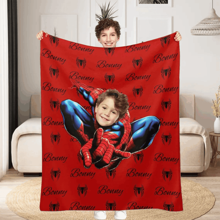 Custom Name Blanket, Kids Superhero Blanket, Personalized Kids Blanket, Custom Cartoon Blanket, Personalized Picture Blanket, Gifts For Boys - Image 2