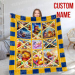 Personalized Winnie The Pooh Blanket, Custom Name Disney Blanket, Baby Shower Blanket