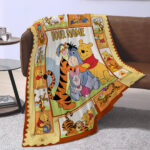 Personalized Family Winnie The Pooh Blanket, Custom Name Disney Blanket, Baby Shower Blanket - Image 3