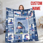 Personalized Family Winnie The Pooh Blanket, Custom Name Eeyore Blanket, Baby Shower Blanket