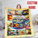 Personalized Family Winnie The Pooh Blanket, Custom Name Disney Blanket, Baby Shower Blanket