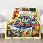 Personalized Family Winnie The Pooh Blanket, Custom Name Disney Blanket, Baby Shower Blanket - Image 2