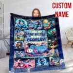 Personalized Family Winnie The Pooh Blanket, Custom Name Eeyore Disney Blanket, Baby Shower Blanket