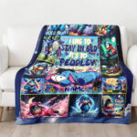 Personalized Family Winnie The Pooh Blanket, Custom Name Eeyore Disney Blanket, Baby Shower Blanket - Image 2