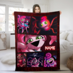 Custom Poppy Playtime Blanket, Mommy Long Legs Blanket, Kissy Missy Kids Bedding Set, Huggy Wuggy Blanket, Gamer Fleece Blanket - Image 5