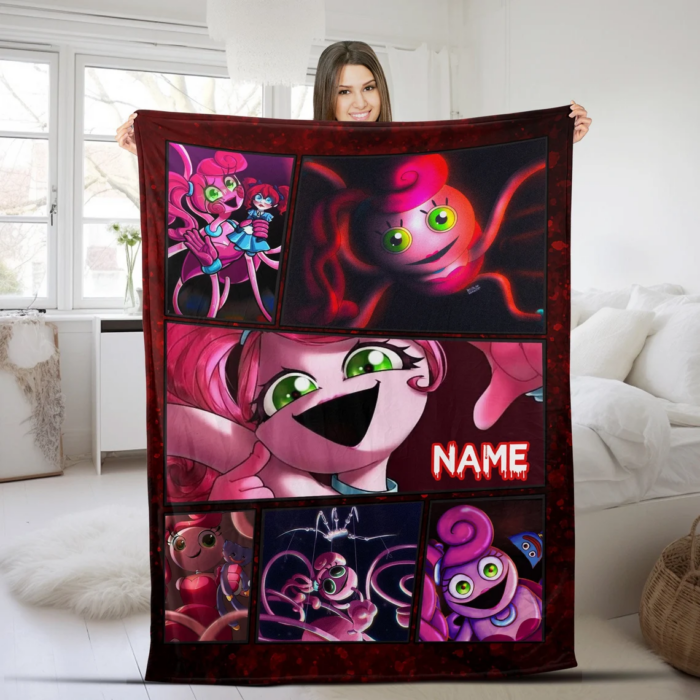 Custom Poppy Playtime Blanket, Mommy Long Legs Blanket, Kissy Missy Kids Bedding Set, Huggy Wuggy Blanket, Gamer Fleece Blanket - Image 5