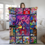 Custom Poppy Playtime Blanket, Mommy Long Legs Blanket, Kissy Missy Kids Bedding Set, Huggy Wuggy Blanket, Gamer Fleece Blanket - Image 2