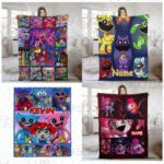 Custom Poppy Playtime Blanket, Mommy Long Legs Blanket, Kissy Missy Kids Bedding Set, Huggy Wuggy Blanket, Gamer Fleece Blanket