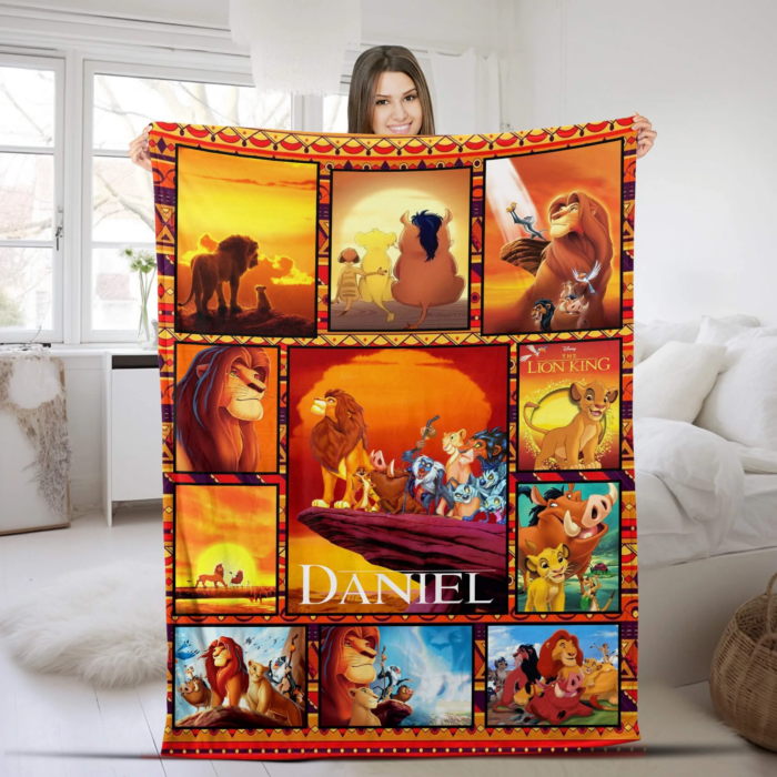 Personalized Lion King Blanket, Lion King Birthday Gift, Lion King Bedding, Personalized Baby Blanket, Baby Name Blanket, Lion King - Image 5
