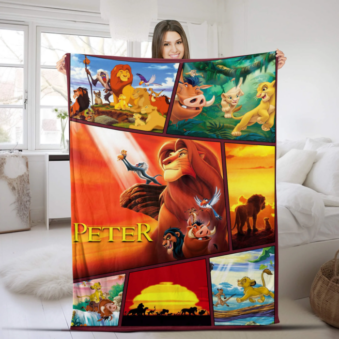 Personalized Lion King Blanket, Lion King Birthday Gift, Lion King Bedding, Personalized Baby Blanket, Baby Name Blanket, Lion King - Image 6