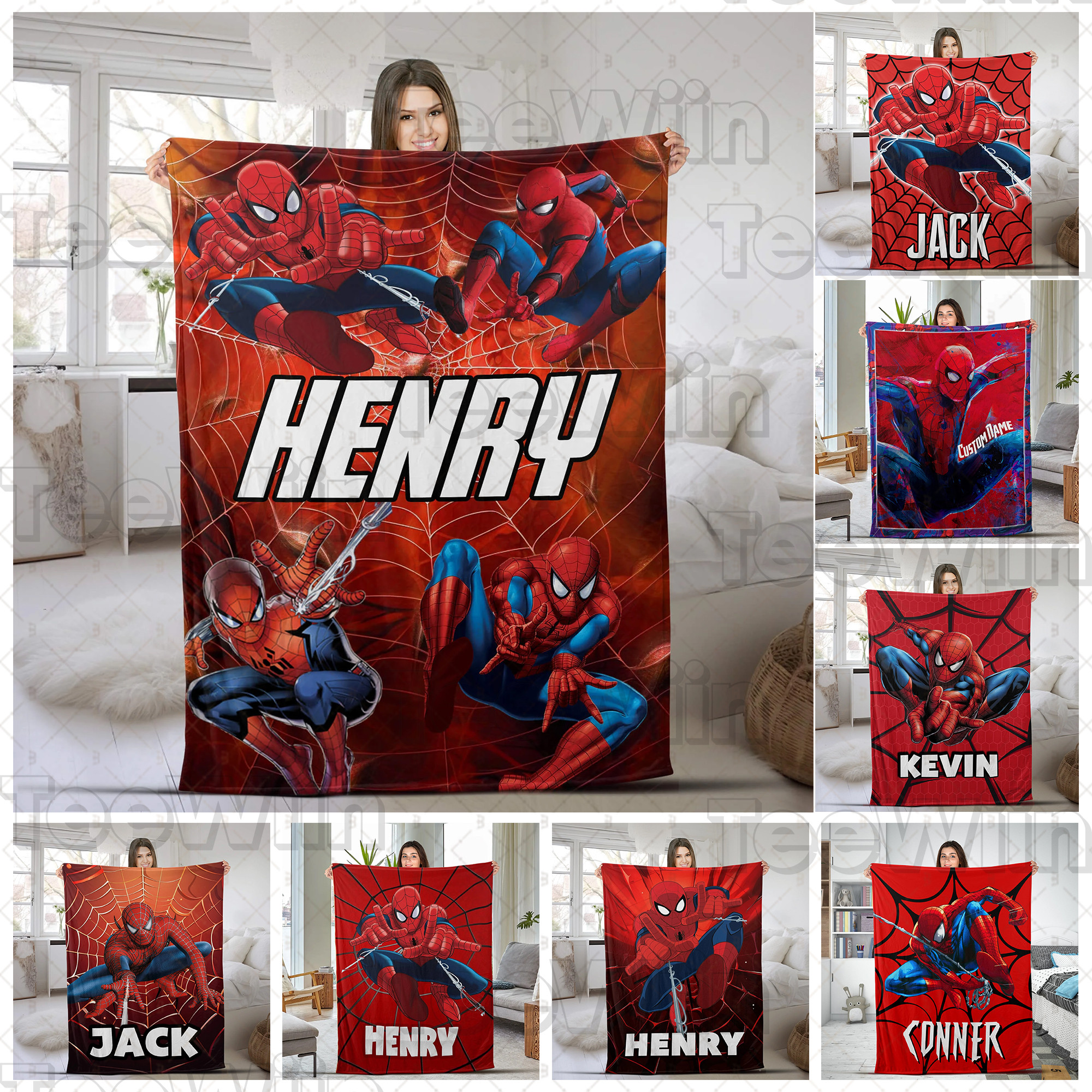 1721632901342.jpg Personalized Spiderman Blanket, Spider Man Fleece Blanket, Spiderman Birthday Gift, Spider man across the spiderverse, Blanket Quilt - Image 1