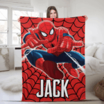 Personalized Spiderman Blanket, Spider Man Fleece Blanket, Spiderman Birthday Gift, Spider man across the spiderverse, Blanket Quilt - Image 3