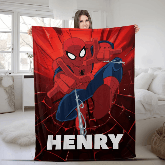 Personalized Spiderman Blanket, Spider Man Fleece Blanket, Spiderman Birthday Gift, Spider man across the spiderverse, Blanket Quilt - Image 8