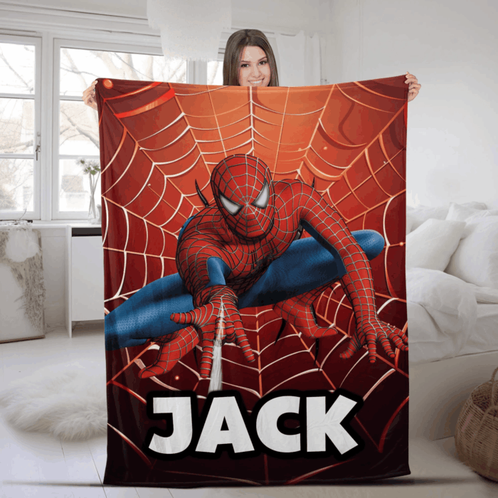 Personalized Spiderman Blanket, Spider Man Fleece Blanket, Spiderman Birthday Gift, Spider man across the spiderverse, Blanket Quilt - Image 6