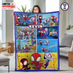 Personalized Name Blanket, Spider Man Friends Blanket, Super Hero Blanket, Custom Hero Name Blanket, Superhero Baby Blanket - Image 5