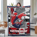 Personalized Name Blanket, Spider Man Friends Blanket, Super Hero Blanket, Custom Hero Name Blanket, Superhero Baby Blanket - Image 4