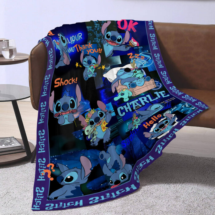 Personalized Lilo and Stitch Blanket, Custom Name Stitch Disney Blanket, Baby Shower Blanket - Image 2