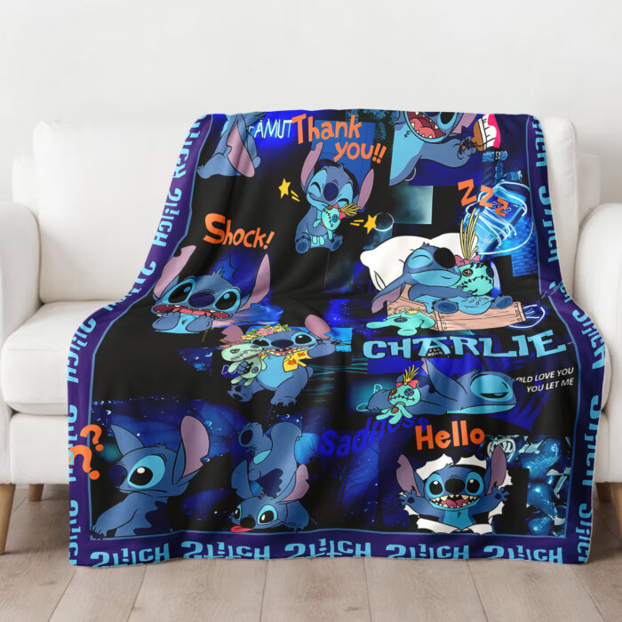 Personalized Lilo and Stitch Blanket, Custom Name Stitch Disney Blanket, Baby Shower Blanket - Image 4