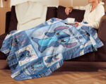 Personalized Lilo and Stitch Blanket, Custom Name Stitch Disney Blanket, Angel Baby Shower Blanket - Image 2