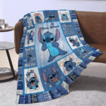 Personalized Lilo and Stitch Blanket, Custom Name Stitch Disney Blanket, Angel Baby Shower Blanket - Image 4
