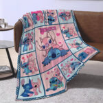 Personalized Lilo and Stitch Blanket, Custom Name Stitch and Angel Disney Blanket, Angel Baby Shower Blanket - Image 3