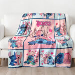 Personalized Lilo and Stitch Blanket, Custom Name Stitch and Angel Disney Blanket, Angel Baby Shower Blanket - Image 4