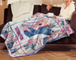 Personalized Lilo and Stitch Blanket, Custom Name Stitch and Angel Disney Blanket, Angel Baby Shower Blanket - Image 3