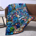 Personalized Lilo and Stitch Blanket, Custom Name Stitch Disney Blanket, Angel Baby Shower Blanket - Image 2