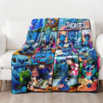 Personalized Lilo and Stitch Blanket, Custom Name Stitch Disney Blanket, Angel Baby Shower Blanket - Image 4