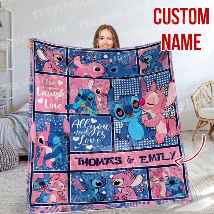 Personalized Lilo and Stitch Blanket, Custom Name Stitch Disney Blanket, Baby Shower Blanket - Image 4