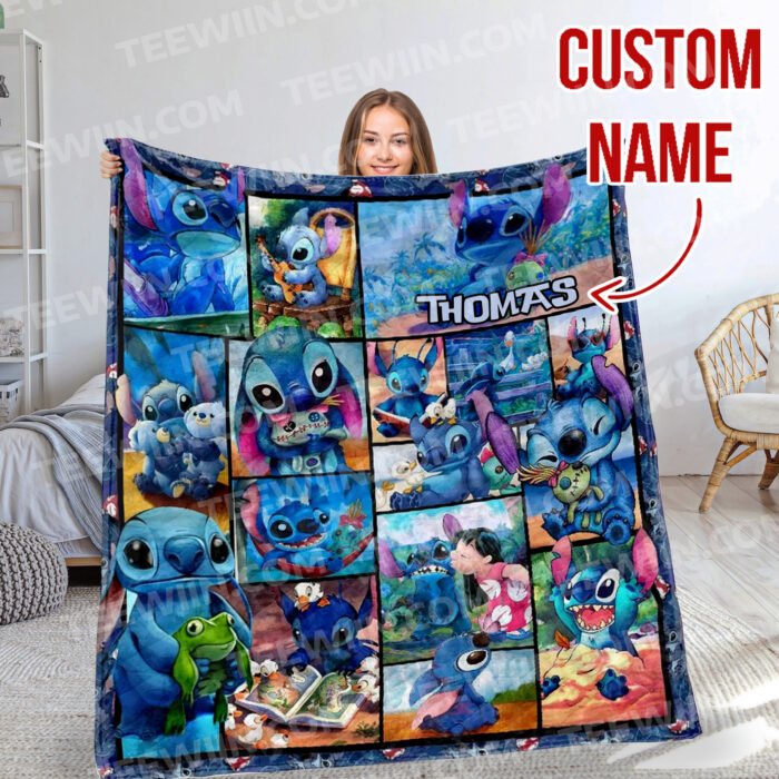 Personalized Lilo and Stitch Blanket, Custom Name Stitch Disney Blanket, Baby Shower Blanket - Image 5