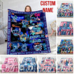 Personalized Lilo and Stitch Blanket, Custom Name Stitch Disney Blanket, Baby Shower Blanket