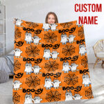 Personalized Bluey Family Baby Blanket, Bluey Halloween Soft Blankets, Bluey and Bingo Birthday Blanket, Bluey Booey Seamles Blanket for Kid