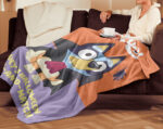 Personalized Bluey Family Baby Blanket, Bluey Halloween Soft Birthday Blanket, Bluey Booey Seamles Blanket for Kid - Image 2