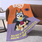 Personalized Bluey Family Baby Blanket, Bluey Halloween Soft Birthday Blanket, Bluey Booey Seamles Blanket for Kid - Image 4