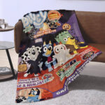 Personalized Bluey Family Baby Blanket, I Hope There's A Bluey Halloween, Birthday Blanket, Bluey Booey Seamles Blanket for Kid - Image 2