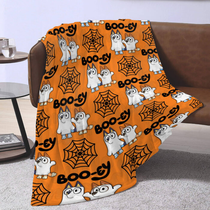 Personalized Bluey Halloween Blanket, Bluey Family Soft Blankets, Bluey and Bingo Birthday Blanket, Bluey Blanket for Kid - Image 5