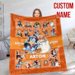 Personalized Bluey Halloween Blanket, Bluey Family Soft Blankets, Bluey and Bingo Birthday Blanket, Bluey Blanket for Kid - Image 2