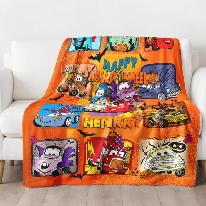 Personalized Lightning Mcqueen Halloween Blanket, Disney Cars Halloween Blanket, Gift for Kid - Image 4