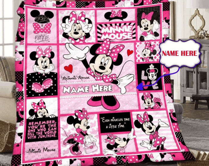 Personalized Minnie Mouse Blanket | Minnie Mouse Fleece Blanket | Mickey Minnie Mouse Magic Kingdom Birthday Gifts Blanket - Image 2