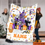 Custom Disneyworld Halloween Blanket, Mickey and Friends Halloween Blanket