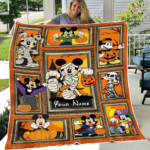 Personalized Disney Halloween Blanket, Mickey Halloween Blanket, Mickey Pumpkin Blanket