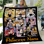 Personalized Princess Halloween Blanket, Disney Halloween Blanket, Princess Disney Blanket