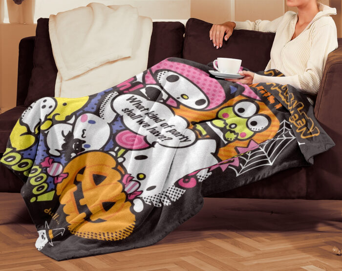 Personalized Hello Kitty Halloween Blanket, Hello Kitty Blanket - Image 2