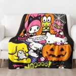 Personalized Hello Kitty Halloween Blanket, Hello Kitty Blanket - Image 3