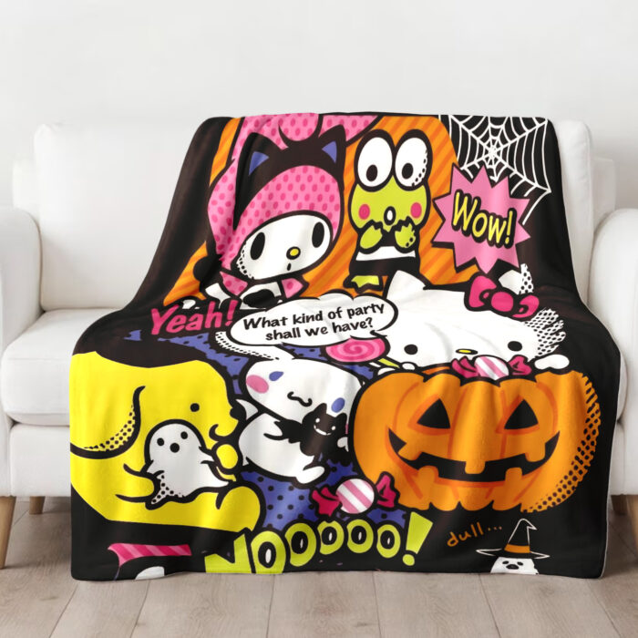 Personalized Hello Kitty Halloween Blanket, Hello Kitty Blanket - Image 3