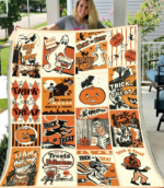 Vintage Spooky Season Halloween Blanket, Halloween Blanket